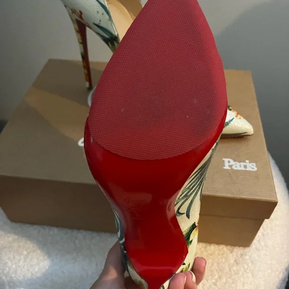 Christian Louboutin Multicolor Floral Heels - Picture 3 of 10